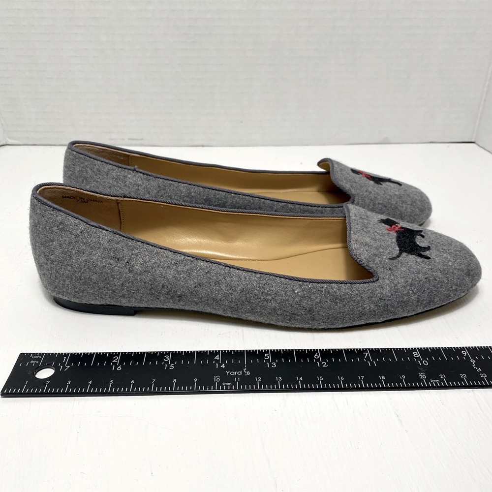 Talbots Georgina Gray Flats with Black Scottie Dog Accent – Women’s Size 7 - Picture 2 of 7